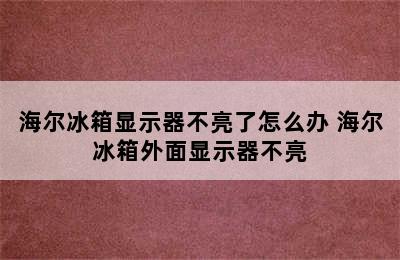 海尔冰箱显示器不亮了怎么办 海尔冰箱外面显示器不亮